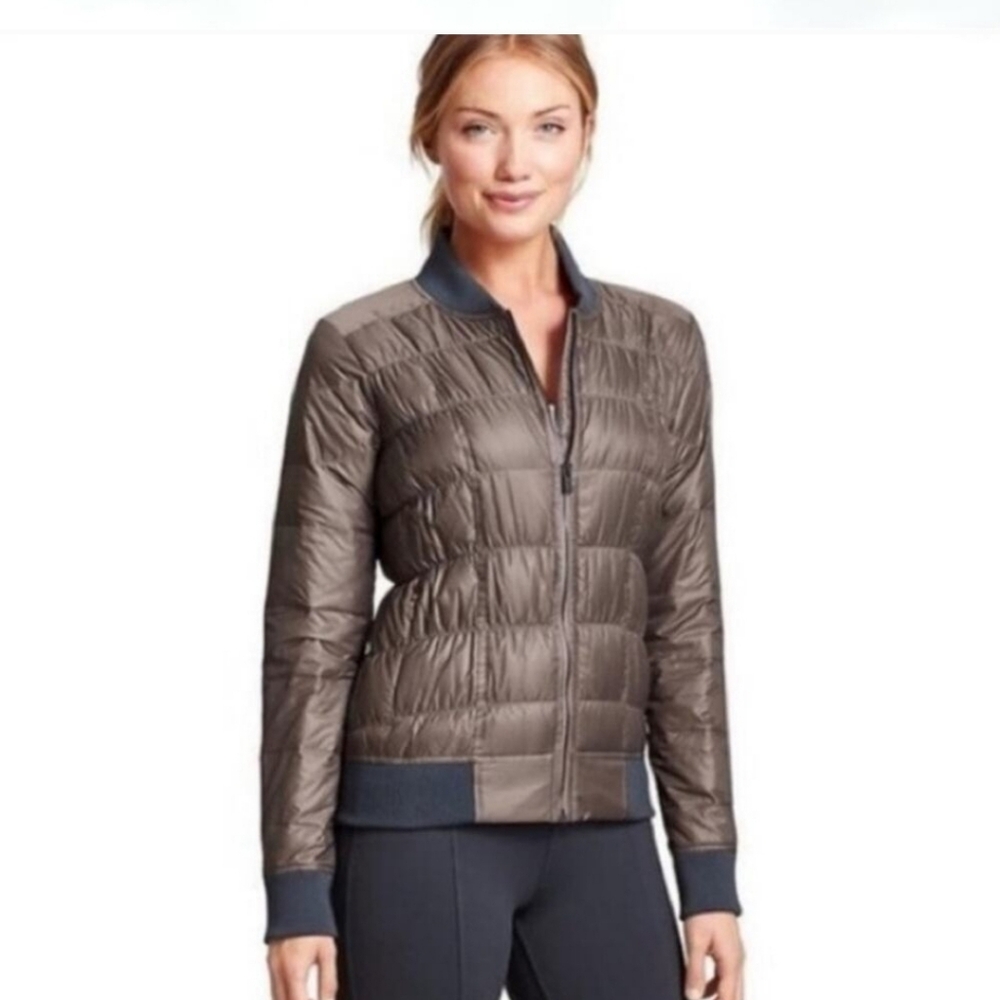 Athleta Dooby Quilted Down Puffer Bomber Jacket S